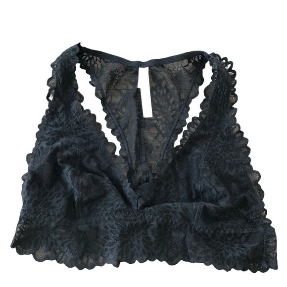 PINK Victoria's Secret Other - Pink Victorias Secret Size Large Black Lace Bralette Bra Racerback Unlined Sexy